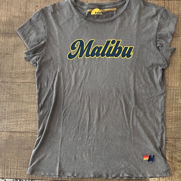 Aviator Nation Boyfriend Tee Malibu Graphic T-Shirt - Picture 1 of 7